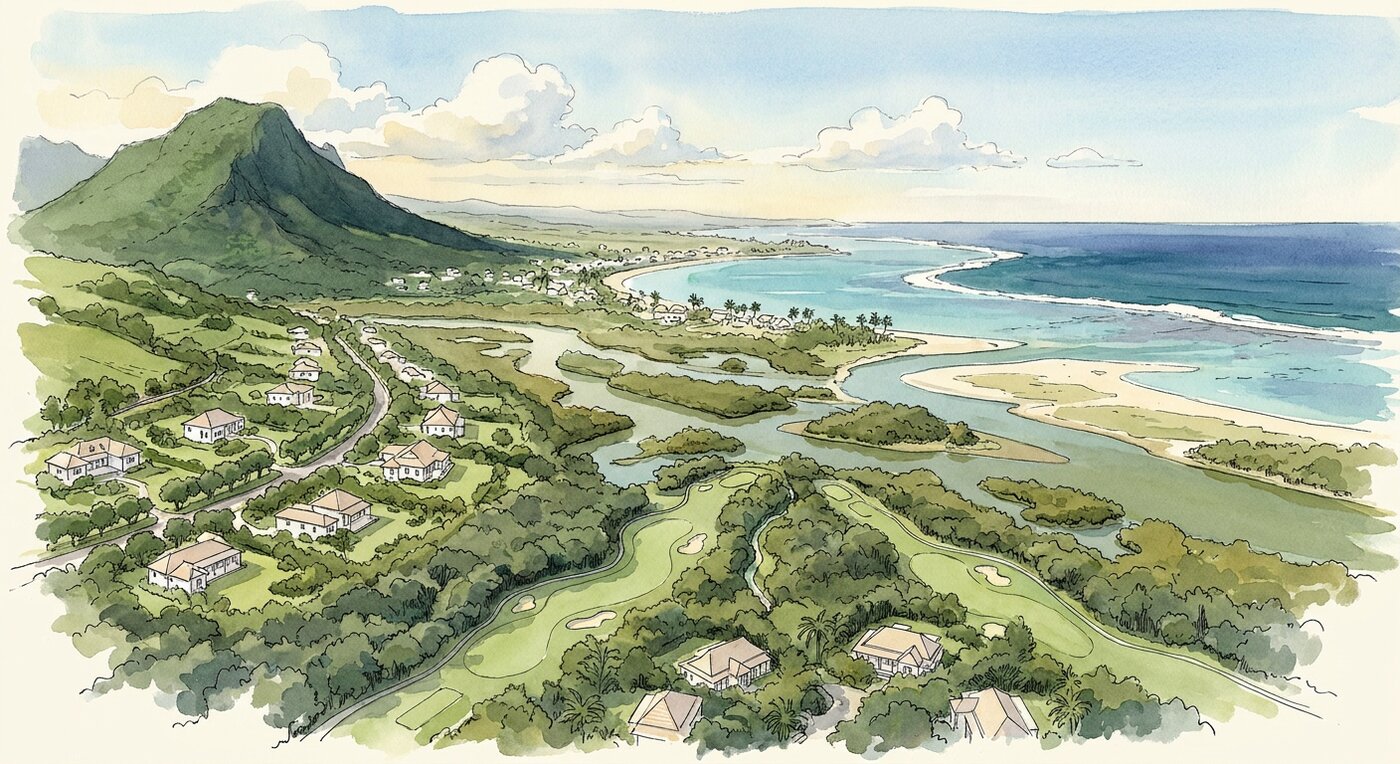 Tamarina Golf Estate aerial view